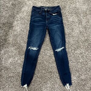 American Eagle Outfitters Women's Dark Blue Skinny Jeans